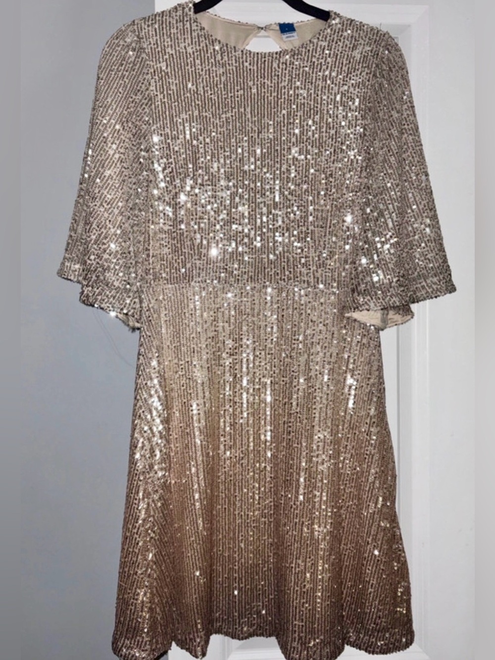 Old Navy Champagne Sequin Midi Dress